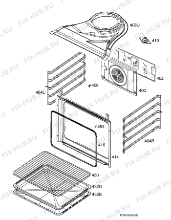 Взрыв-схема плиты (духовки) Zanussi ZOB35805XK - Схема узла Oven